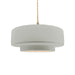 Justice Designs - CER-6543-BIS-BRSS-BEIG-TWST - One Light Pendant - Radiance - Bisque