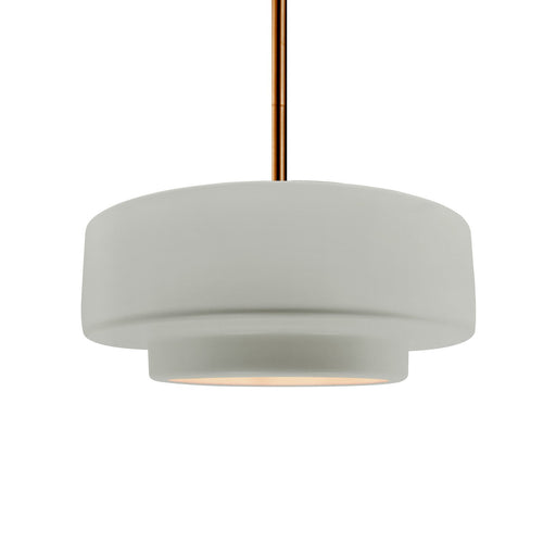 Justice Designs - CER-6543-BIS-BRSS-RIGID - One Light Pendant - Radiance - Bisque