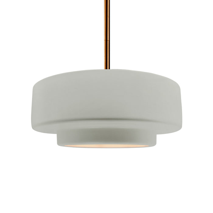 Justice Designs - CER-6543-BIS-BRSS-RIGID - One Light Pendant - Radiance - Bisque