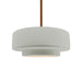 Justice Designs - CER-6543-BIS-BRSS-RIGID - One Light Pendant - Radiance - Bisque