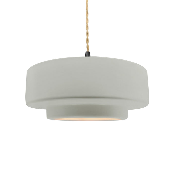 Justice Designs - CER-6543-BIS-MBLK-BEIG-TWST - One Light Pendant - Radiance - Bisque