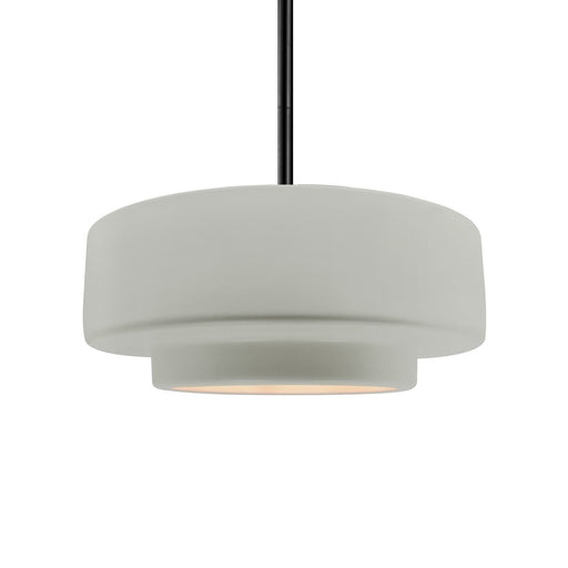 Justice Designs - CER-6543-BIS-MBLK-RIGID - One Light Pendant - Radiance - Bisque