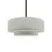 Justice Designs - CER-6543-BIS-MBLK-RIGID - One Light Pendant - Radiance - Bisque
