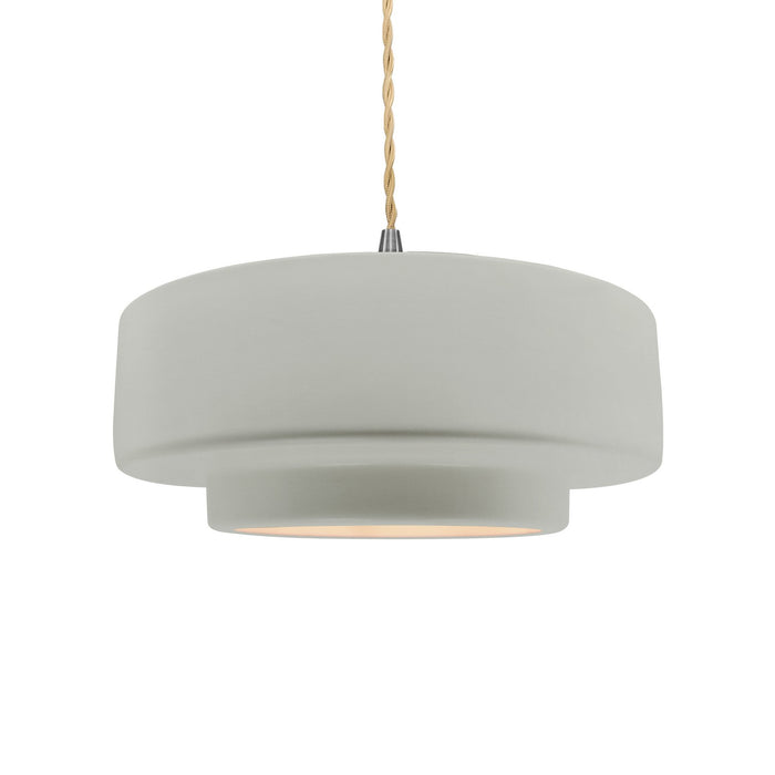 Justice Designs - CER-6543-BIS-NCKL-BEIG-TWST - One Light Pendant - Radiance - Bisque