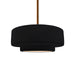 Justice Designs - CER-6543-BKMT-BRSS-RIGID - One Light Pendant - Radiance - Gloss Black w/ Matte White
