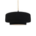 Justice Designs - CER-6543-BKMT-MBLK-BEIG-TWST - One Light Pendant - Radiance - Gloss Black w/ Matte White