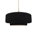 Justice Designs - CER-6543-BLK-BRSS-BEIG-TWST - One Light Pendant - Radiance - Gloss Black
