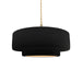 Justice Designs - CER-6543-CBGD-BRSS-BEIG-TWST - One Light Pendant - Radiance - Carbon Matte Black w/ Champagne Gold