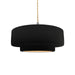 Justice Designs - CER-6543-CBGD-NCKL-BEIG-TWST - One Light Pendant - Radiance - Carbon Matte Black w/ Champagne Gold