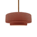 Justice Designs - CER-6543-CLAY-BRSS-RIGID - One Light Pendant - Radiance - Canyon Clay