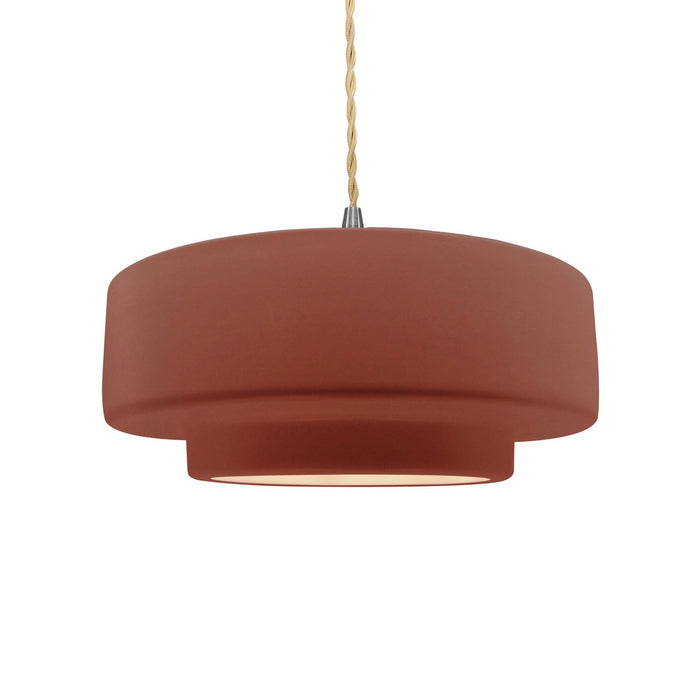 Justice Designs - CER-6543-CLAY-NCKL-BEIG-TWST - One Light Pendant - Radiance - Canyon Clay