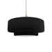 Justice Designs - CER-6543-CRB-BRSS-BEIG-TWST - One Light Pendant - Radiance - Carbon - Matte Black
