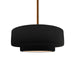 Justice Designs - CER-6543-CRB-BRSS-RIGID - One Light Pendant - Radiance - Carbon - Matte Black
