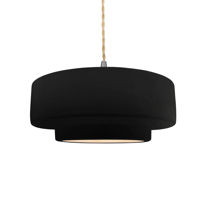 Justice Designs - CER-6543-CRB-NCKL-BEIG-TWST - One Light Pendant - Radiance - Carbon - Matte Black