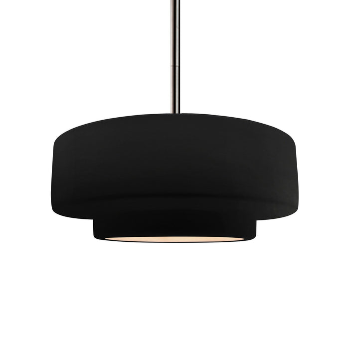 Justice Designs - CER-6543-CRB-NCKL-RIGID - One Light Pendant - Radiance - Carbon - Matte Black