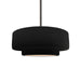 Justice Designs - CER-6543-CRB-NCKL-RIGID - One Light Pendant - Radiance - Carbon - Matte Black