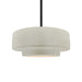 Justice Designs - CER-6543-CRK-MBLK-RIGID - One Light Pendant - Radiance - White Crackle