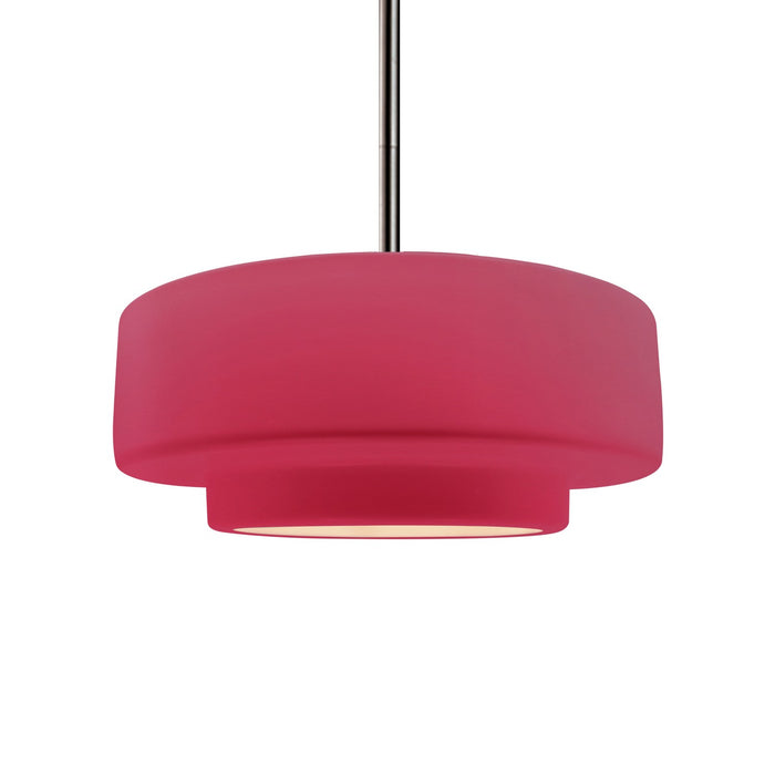 Justice Designs - CER-6543-CRSE-NCKL-RIGID - One Light Pendant - Radiance - Cerise