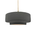 Justice Designs - CER-6543-GRY-BRSS-BEIG-TWST - One Light Pendant - Radiance - Gloss Grey