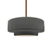 Justice Designs - CER-6543-GRY-BRSS-RIGID - One Light Pendant - Radiance - Gloss Grey