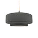 Justice Designs - CER-6543-GRY-MBLK-BEIG-TWST - One Light Pendant - Radiance - Gloss Grey