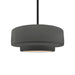Justice Designs - CER-6543-GRY-MBLK-RIGID - One Light Pendant - Radiance - Gloss Grey