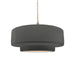 Justice Designs - CER-6543-GRY-NCKL-BEIG-TWST - One Light Pendant - Radiance - Gloss Grey