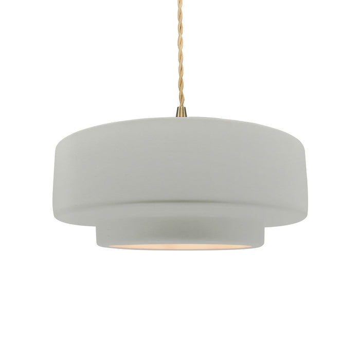 Justice Designs - CER-6543-MAT-BRSS-BEIG-TWST - One Light Pendant - Radiance - Matte White