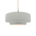 Justice Designs - CER-6543-MAT-BRSS-BEIG-TWST - One Light Pendant - Radiance - Matte White