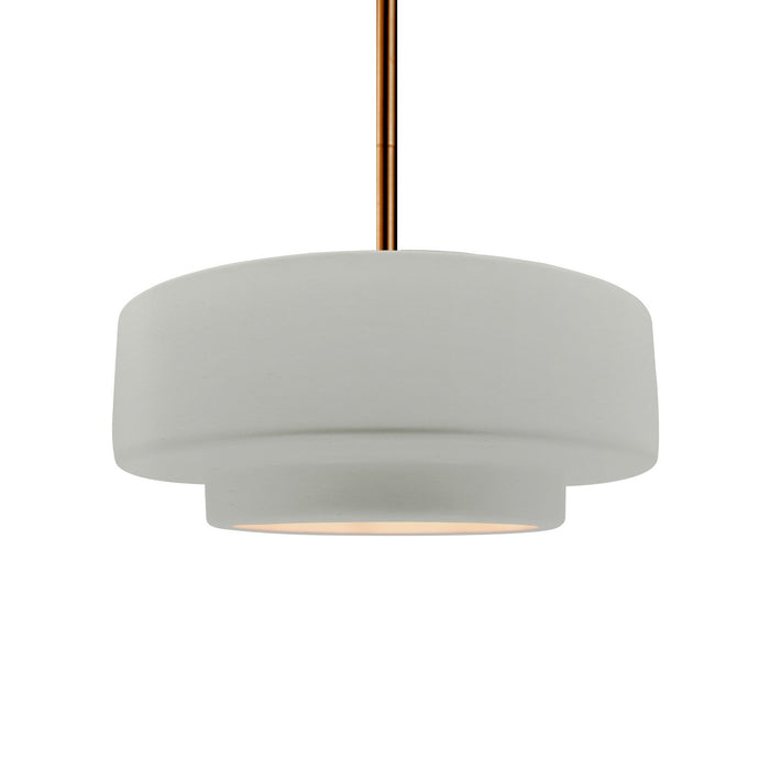 Justice Designs - CER-6543-MAT-BRSS-RIGID - One Light Pendant - Radiance - Matte White