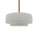 Justice Designs - CER-6543-MAT-BRSS-RIGID - One Light Pendant - Radiance - Matte White