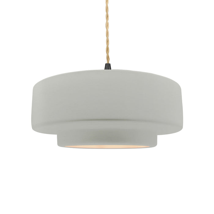 Justice Designs - CER-6543-MAT-MBLK-BEIG-TWST - One Light Pendant - Radiance - Matte White