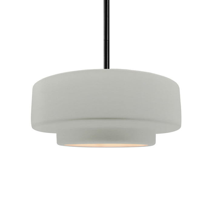 Justice Designs - CER-6543-MAT-MBLK-RIGID - One Light Pendant - Radiance - Matte White