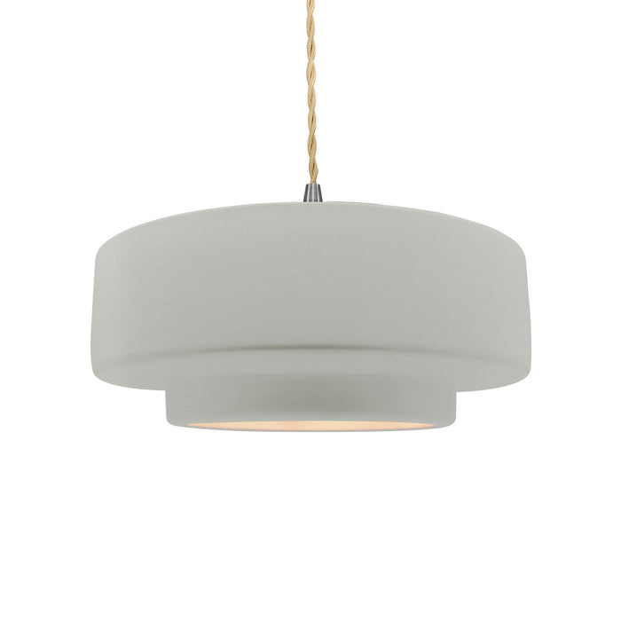 Justice Designs - CER-6543-MAT-NCKL-BEIG-TWST - One Light Pendant - Radiance - Matte White