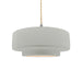 Justice Designs - CER-6543-MAT-NCKL-BEIG-TWST - One Light Pendant - Radiance - Matte White