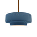 Justice Designs - CER-6543-MDMT-BRSS-RIGID - One Light Pendant - Radiance - Midnight Sky w/ Matte White