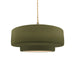 Justice Designs - CER-6543-MGRN-BRSS-BEIG-TWST - One Light Pendant - Radiance - Matte Green