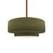 Justice Designs - CER-6543-MGRN-BRSS-RIGID - One Light Pendant - Radiance - Matte Green