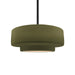 Justice Designs - CER-6543-MGRN-MBLK-RIGID - One Light Pendant - Radiance - Matte Green