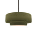 Justice Designs - CER-6543-MGRN-NCKL-RIGID - One Light Pendant - Radiance - Matte Green