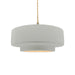 Justice Designs - CER-6543-MTGD-BRSS-BEIG-TWST - One Light Pendant - Radiance - Matte White w/ Champagne Gold