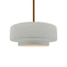 Justice Designs - CER-6543-MTGD-BRSS-RIGID - One Light Pendant - Radiance - Matte White w/ Champagne Gold