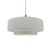 Justice Designs - CER-6543-MTGD-MBLK-BEIG-TWST - One Light Pendant - Radiance - Matte White w/ Champagne Gold