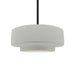 Justice Designs - CER-6543-MTGD-MBLK-RIGID - One Light Pendant - Radiance - Matte White w/ Champagne Gold