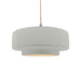 Justice Designs - CER-6543-MTGD-NCKL-BEIG-TWST - One Light Pendant - Radiance - Matte White w/ Champagne Gold