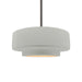 Justice Designs - CER-6543-MTGD-NCKL-RIGID - One Light Pendant - Radiance - Matte White w/ Champagne Gold