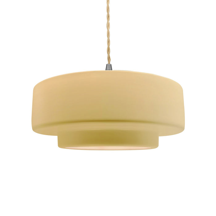 Justice Designs - CER-6543-MYLW-NCKL-BEIG-TWST - One Light Pendant - Radiance - Muted Yellow