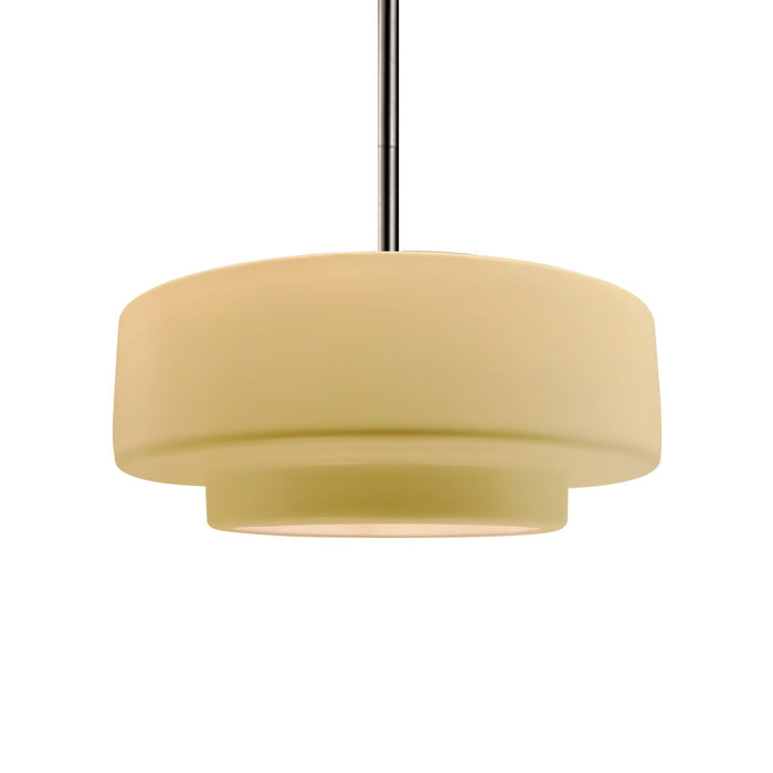 Justice Designs - CER-6543-MYLW-NCKL-RIGID - One Light Pendant - Radiance - Muted Yellow