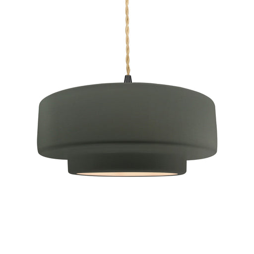 Radiance One Light Pendant Pewter Green