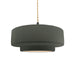 Justice Designs - CER-6543-PWGN-MBLK-BEIG-TWST - One Light Pendant - Radiance - Pewter Green